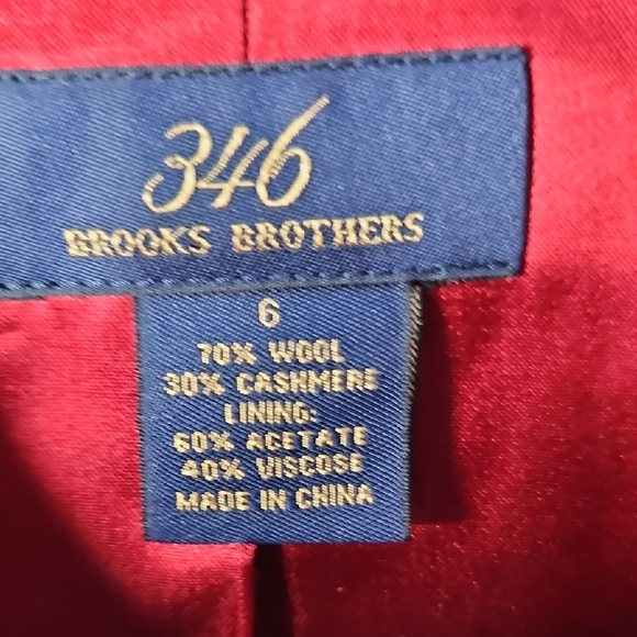 Brooks Brothers 346 Wool Cashmere Vibrant Red Women’s Trench Coat Size 6 - Picture 3 of 10